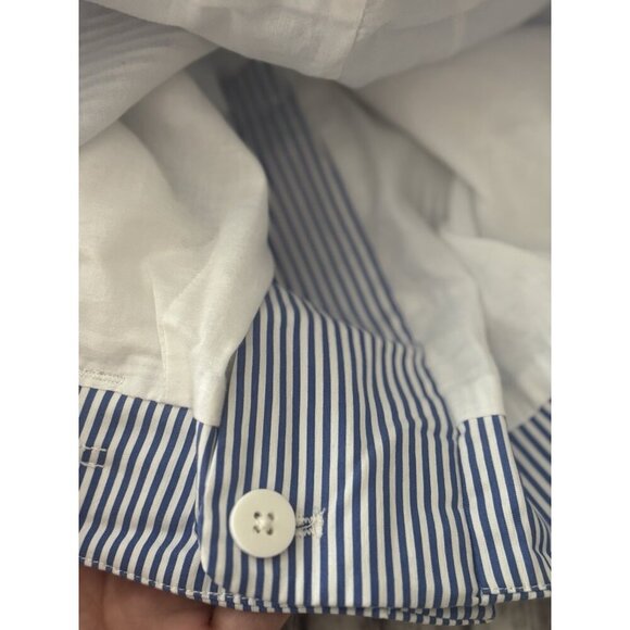 Talbots Nautical Tie Waist Straight Leg Crop Pants Blue White Stripe 8 Preppy - Picture 13 of 13